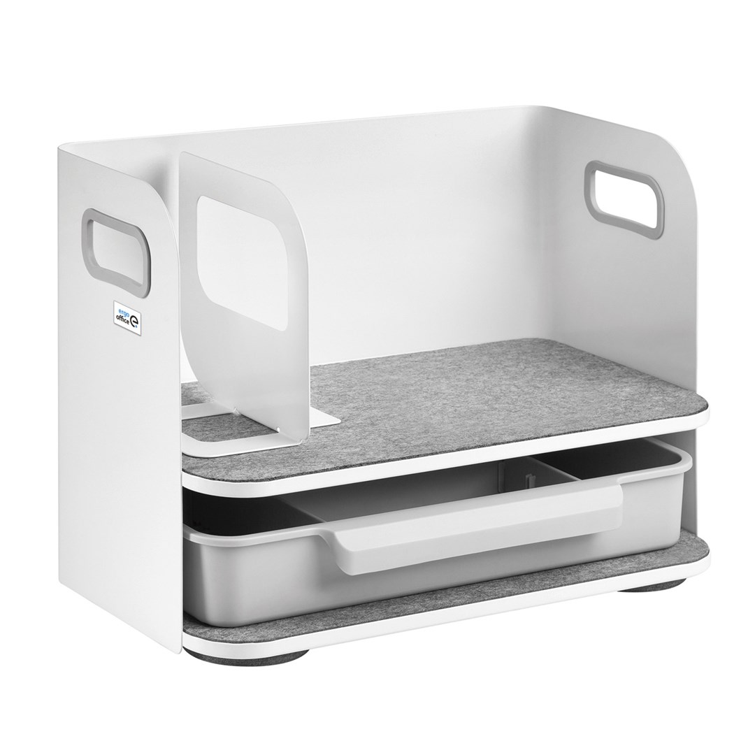 Desk organizer with drawer Ergo Office, white, max. 10kg, ER-440 Desk organizer with drawer Ergo Office, white, max. 10kg, ER-440