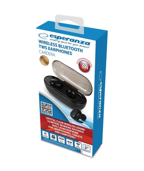 Esperanza TWS CARDERA Headphones Wireless In-ear Calls/Music Bluetooth Black Esperanza TWS CARDERA Headphones Wireless In-ear Calls/Music Bluetooth Black