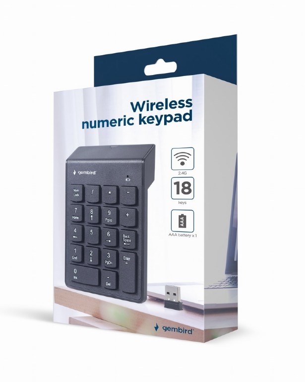 Gembird KPD-W-02 numeric keypad Notebook/PC Bluetooth Black Gembird KPD-W-02 numeric keypad Notebook/PC Bluetooth Black