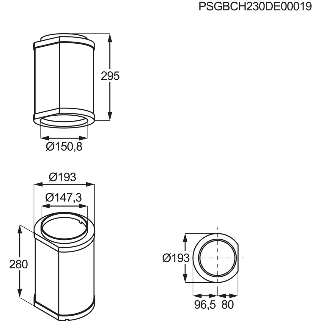 Electrolux M8CKSL28 Cooker hood extension tube Electrolux M8CKSL28 Cooker hood extension tube