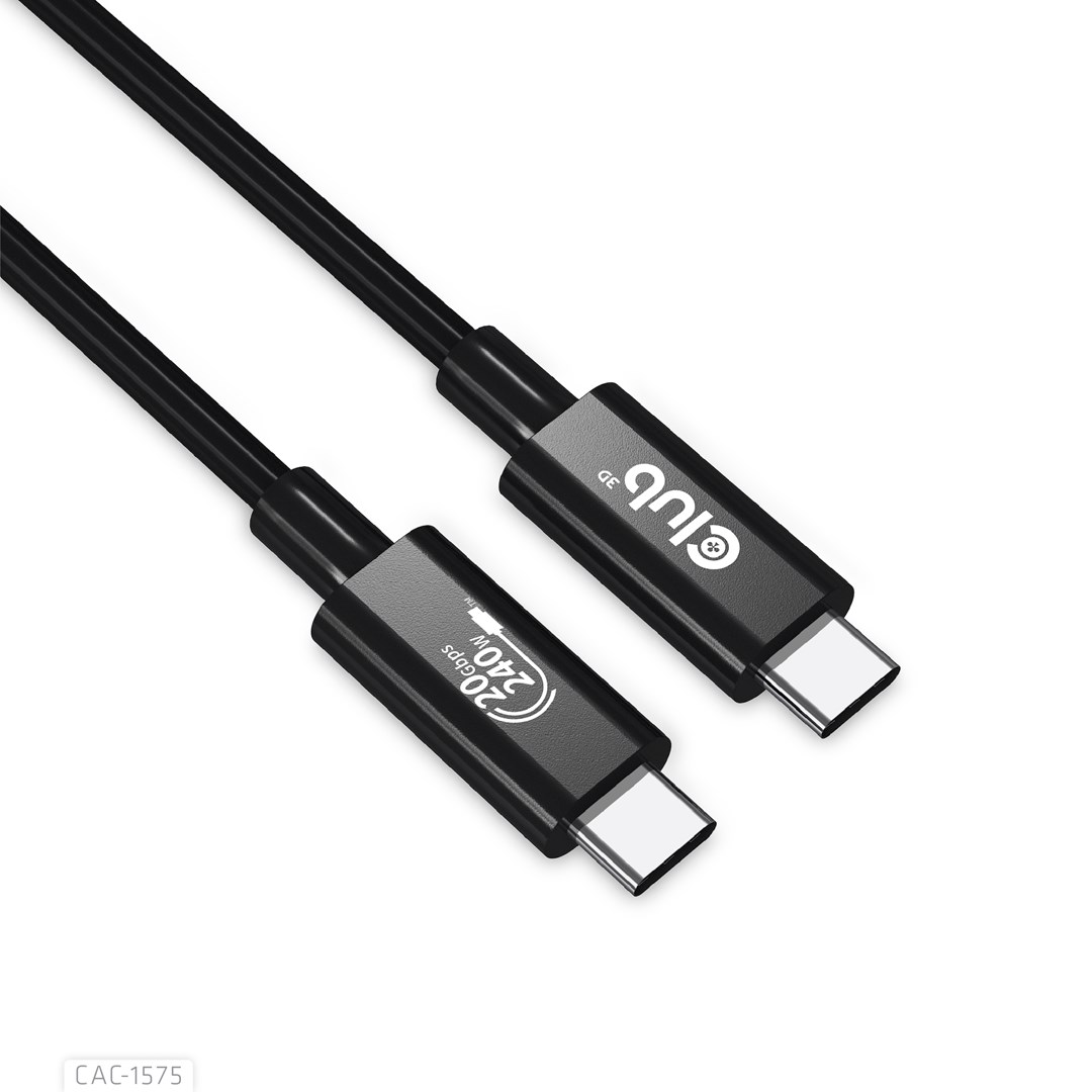 CLUB3D USB4 Gen2x2 Type-C Bi-Directional Cable 4K60Hz, Data 20Gbps, PD 240W(48V/5A) EPR M/M 2m CLUB3D USB4 Gen2x2 Type-C Bi-Directional Cable 4K60Hz, Data 20Gbps, PD 240W(48V/5A) EPR M/M 2m