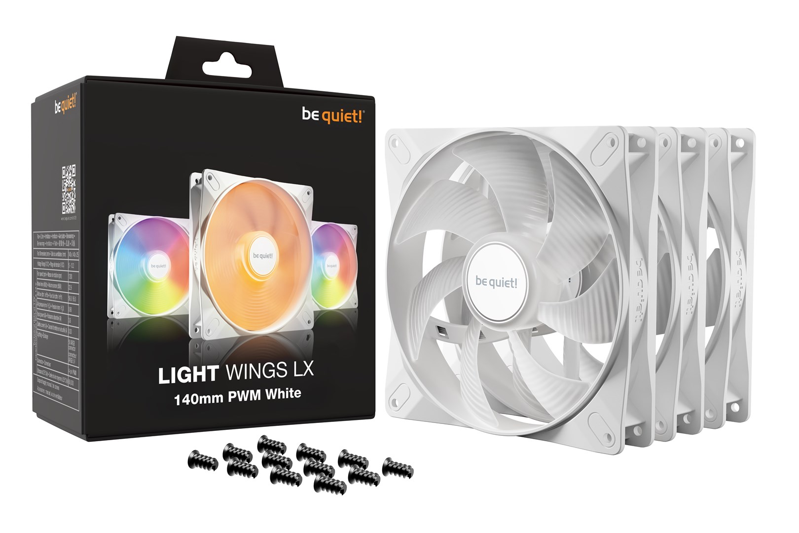 be quiet! LIGHT WINGS LX 140mm PWM 3-Pack White Computer case Fan 14 cm 3 pc(s) be quiet! LIGHT WINGS LX 140mm PWM 3-Pack White Computer case Fan 14 cm 3 pc(s)