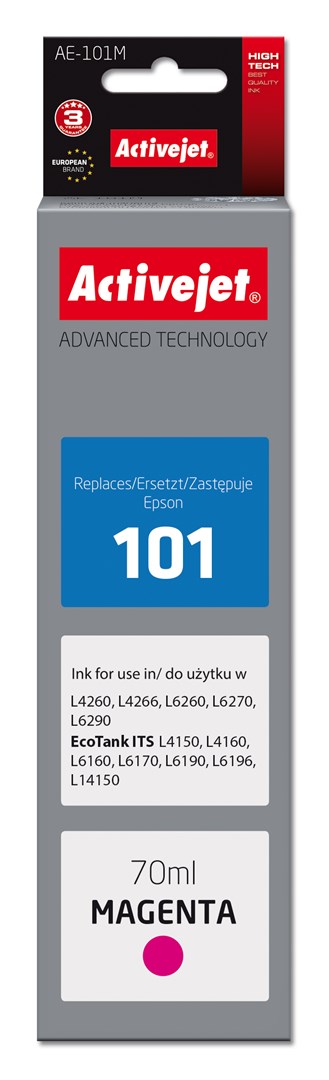 Activejet AE-101M Ink Cartridge (replacement for Epson 101; Supreme; 70 ml; magenta) Activejet AE-101M Ink Cartridge (replacement for Epson 101; Supreme; 70 ml; magenta)