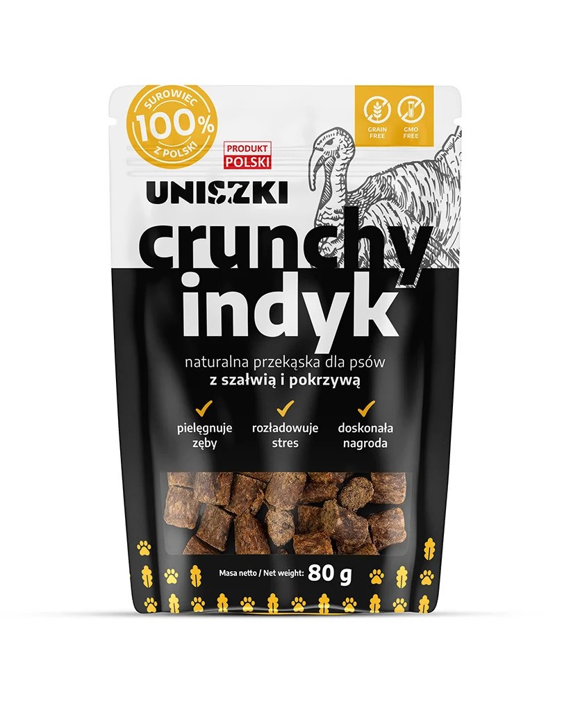 UNISZKI Crunchy Turkey with Sage and Nettle - Dog Treat - 80g UNISZKI Crunchy Turkey with Sage and Nettle - Dog Treat - 80g