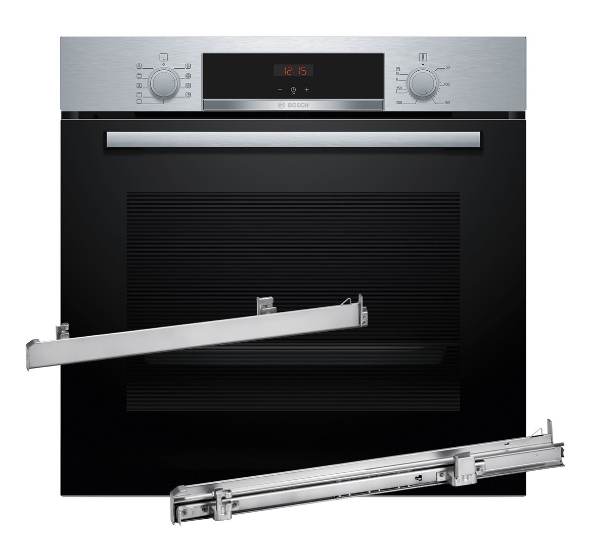 BOSCH HBA514BS3 oven + BOSCH HEZ538000 single-level telescopic runners BOSCH HBA514BS3 oven + BOSCH HEZ538000 single-level telescopic runners