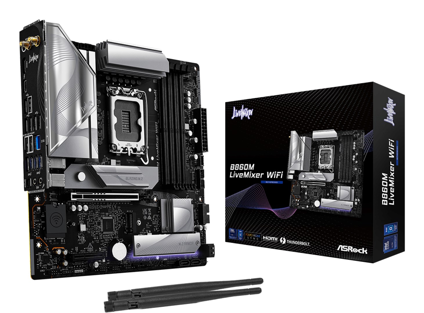 Asrock B860M LiveMixer WiFi Intel B860 LGA 1851 (Socket V1) micro ATX Asrock B860M LiveMixer WiFi Intel B860 LGA 1851 (Socket V1) micro ATX