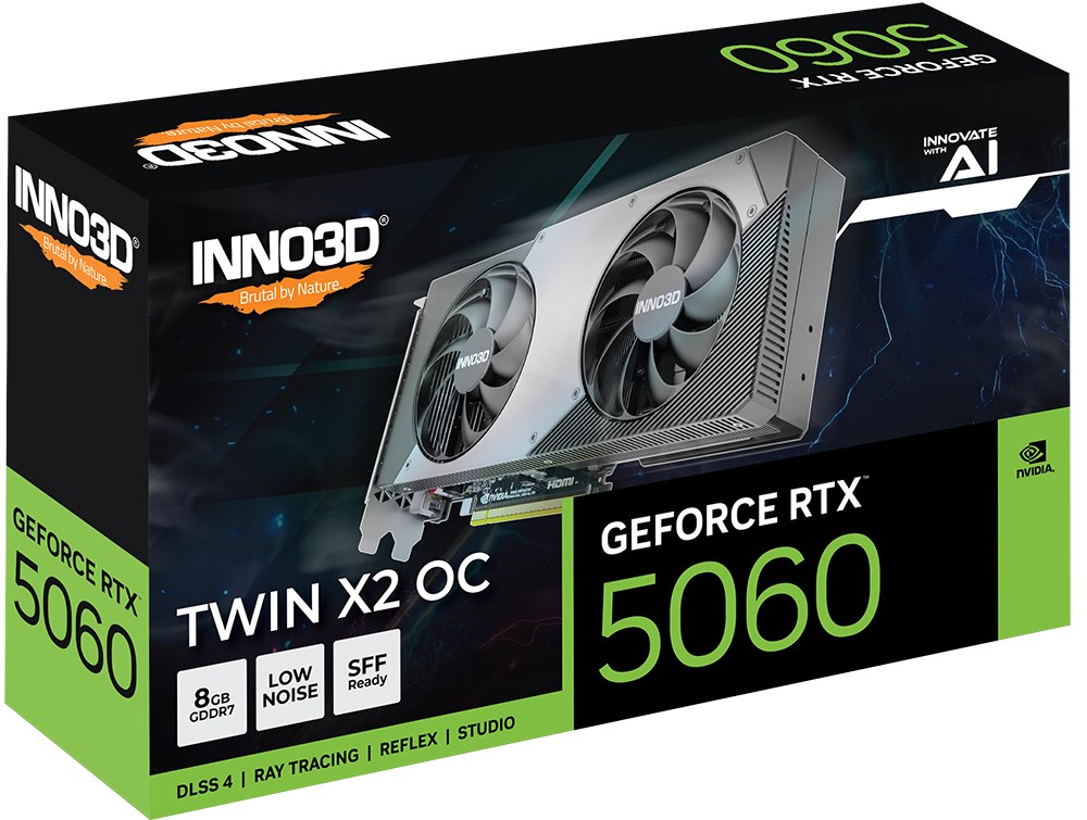 INNO3D GeForce RTX 5060 Twin X2 OC NVIDIA 8 GB GDDR7 INNO3D GeForce RTX 5060 Twin X2 OC NVIDIA 8 GB GDDR7