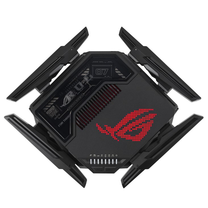 ASUS ROG Rapture GT-BE98 wireless router 10 Gigabit Ethernet Quad-band (2.4 GHz / 5 GHz-1 / 5 GHz-2 / 6 GHz) Black ASUS ROG Rapture GT-BE98 wireless router 10 Gigabit Ethernet Quad-band (2.4 GHz / 5 GHz-1 / 5 GHz-2 / 6 GHz) Black