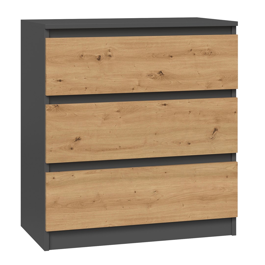 Topeshop M3 ANTRACYT/ARTISAN chest of drawers Topeshop M3 ANTRACYT/ARTISAN chest of drawers