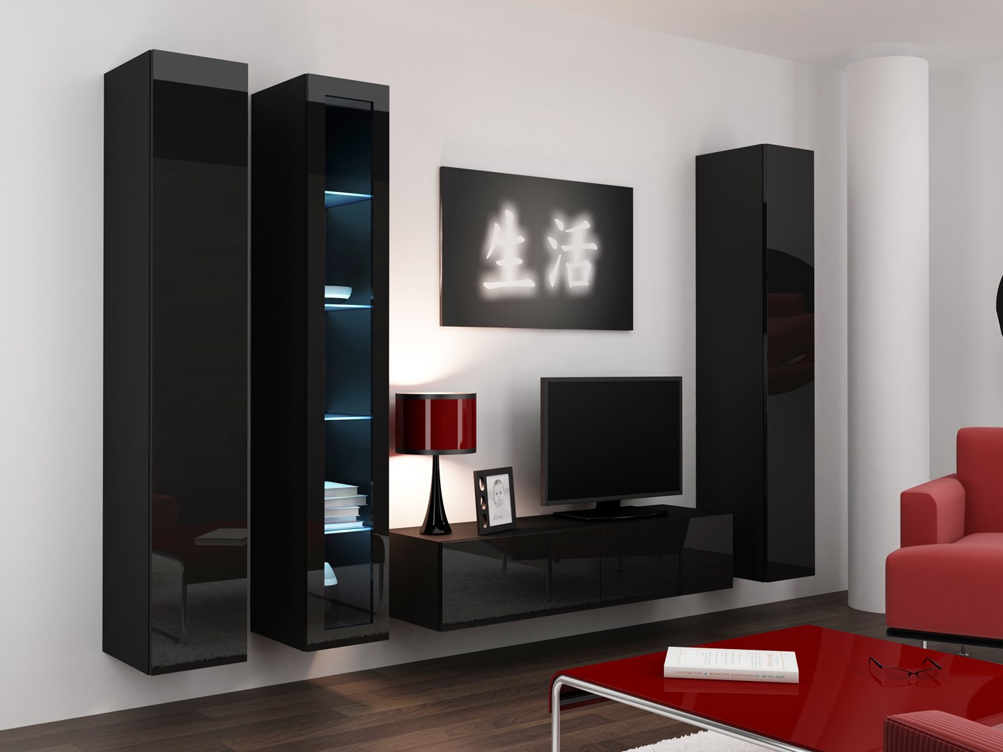 Cama Glass-case VIGO '180' 180/40/30 black/black gloss Cama Glass-case VIGO '180' 180/40/30 black/black gloss