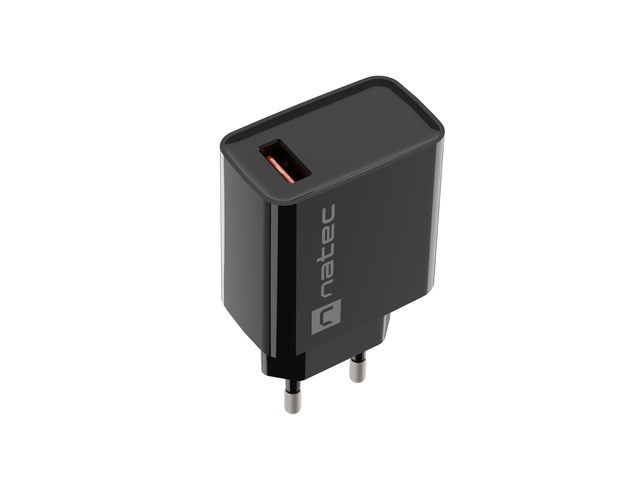 NATEC MAINS CHARGER RIBERA USB-A 18W BLACK NATEC MAINS CHARGER RIBERA USB-A 18W BLACK