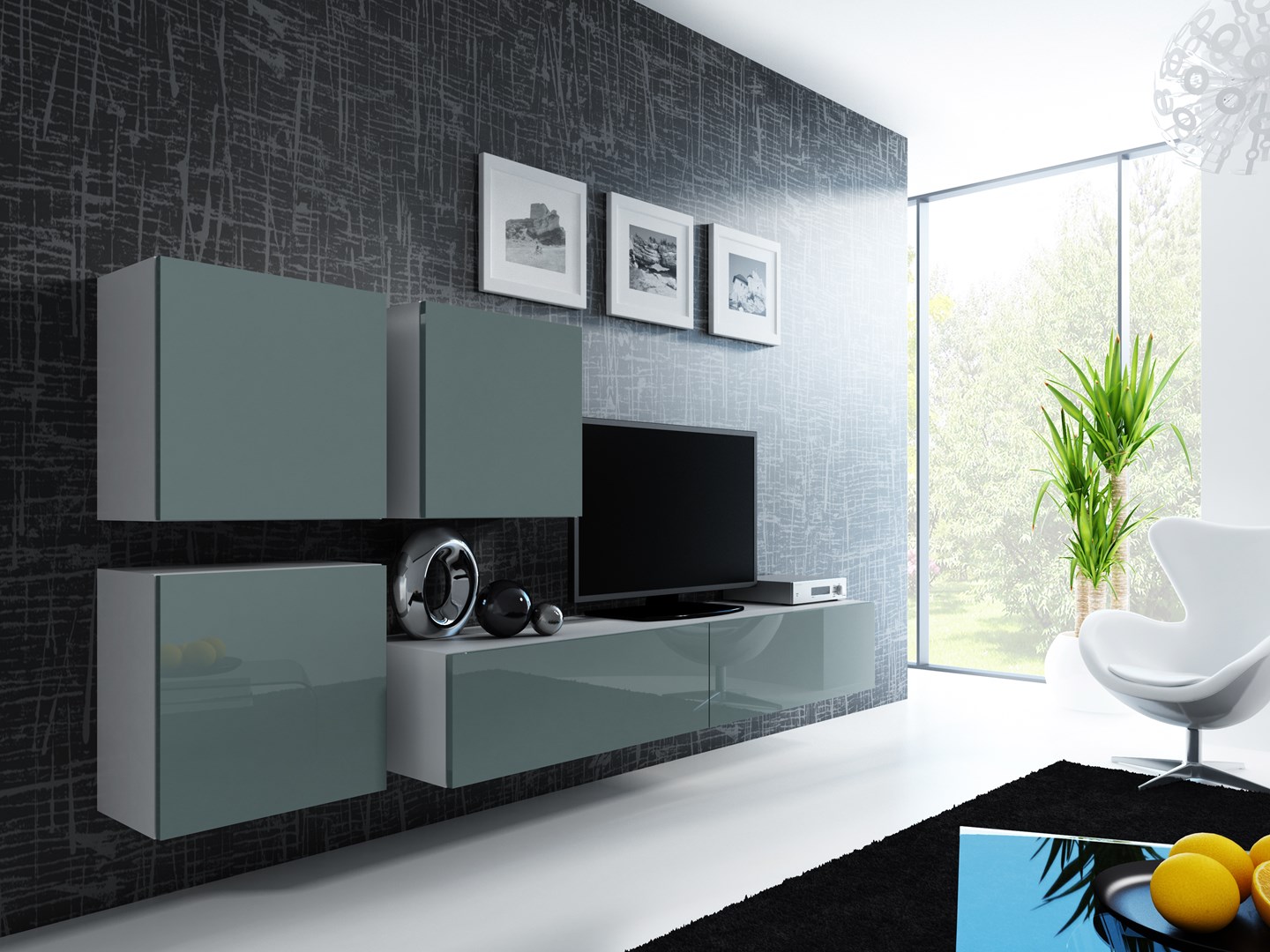 Cama Square cabinet VIGO 50/50/30 white/grey gloss Cama Square cabinet VIGO 50/50/30 white/grey gloss