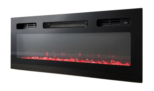 RTV EVA cabinet with electric fireplace 180x40x52 cm graphite/glossy graphite RTV EVA cabinet with electric fireplace 180x40x52 cm graphite/glossy graphite