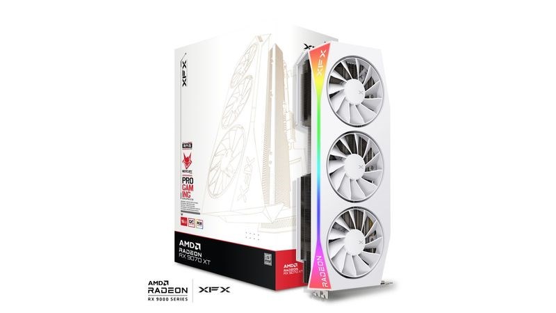 Graphics card. XFX Mercury RX 9070XT OC White G RGB 16 Graphics card. XFX Mercury RX 9070XT OC White G RGB 16