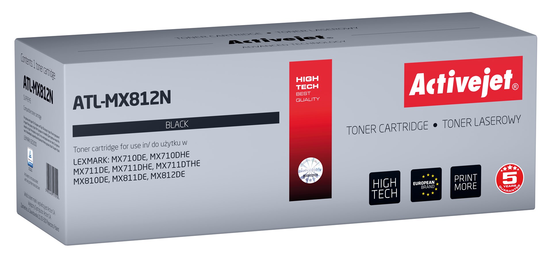 Activejet ATL-MX812N toner (replacement for Lexmark 62D2000; Supreme; 6000 pages; black) Activejet ATL-MX812N toner (replacement for Lexmark 62D2000; Supreme; 6000 pages; black)