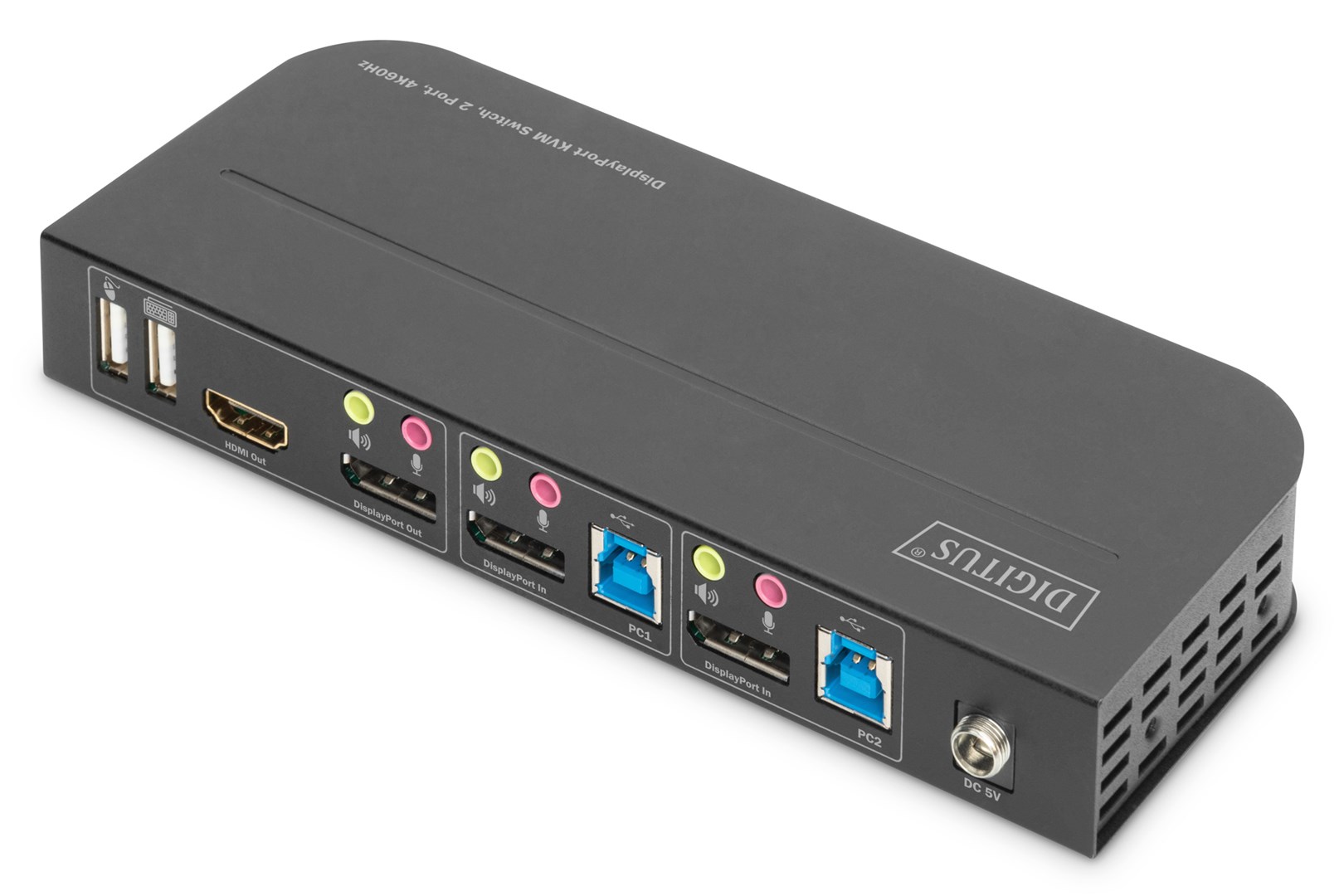 Digitus KVM Switch, 2-Port, 4K60Hz, 2 x DP in, 1 x DP/HDMI out Digitus KVM Switch, 2-Port, 4K60Hz, 2 x DP in, 1 x DP/HDMI out