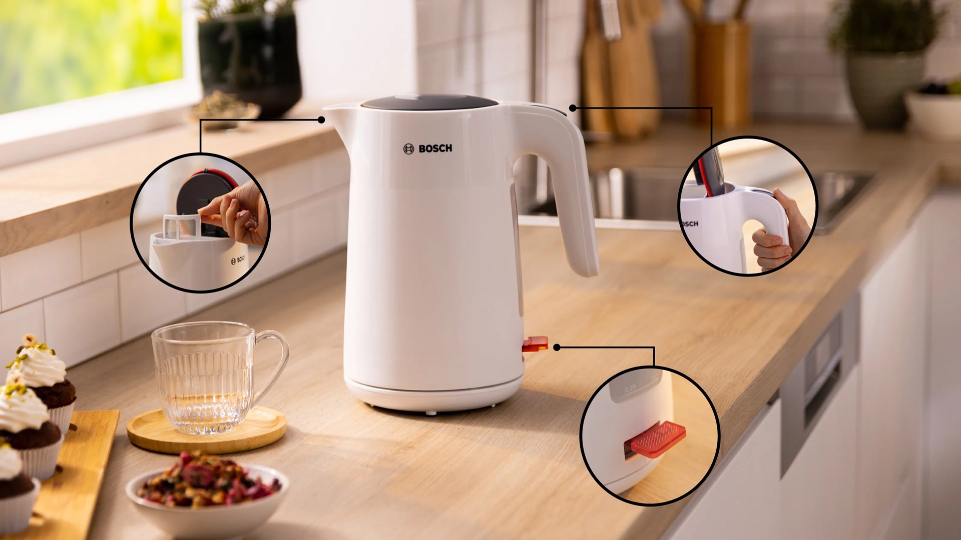 Bosch TWK2M161 electric kettle 1.7 L 2400 W White Bosch TWK2M161 electric kettle 1.7 L 2400 W White