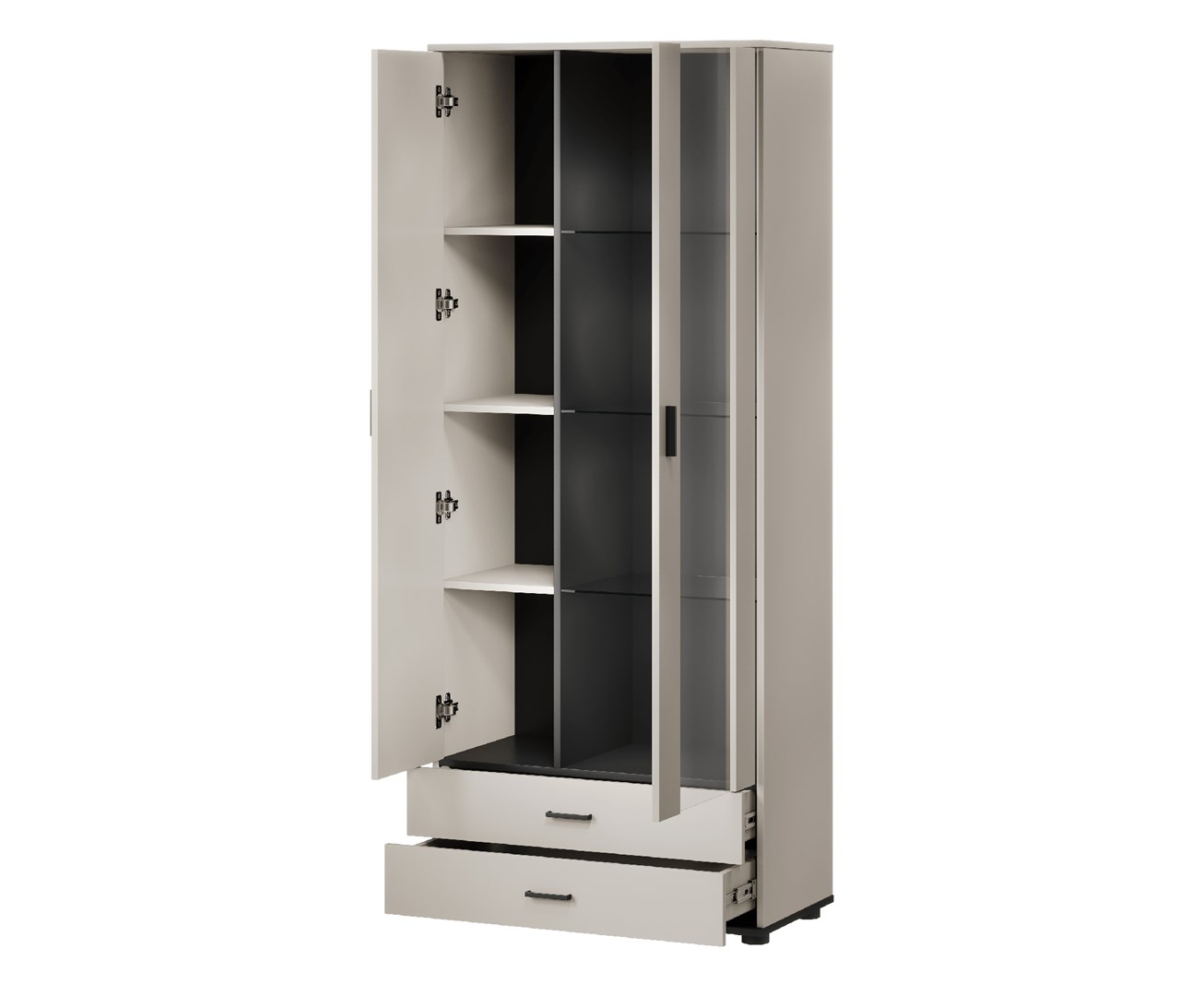 Cama S6 SOHO display cabinet 80x41x192 cashmere + black Cama S6 SOHO display cabinet 80x41x192 cashmere + black