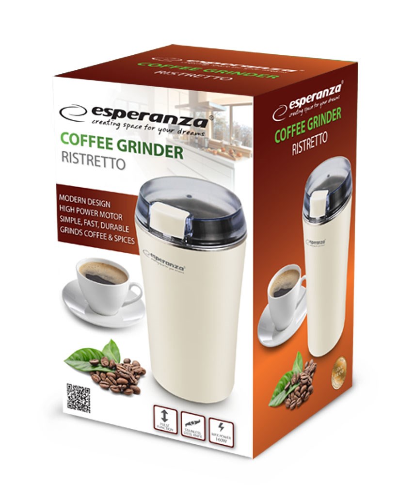 Esperanza EKC008W Coffee Grinder White 160 W Esperanza EKC008W Coffee Grinder White 160 W