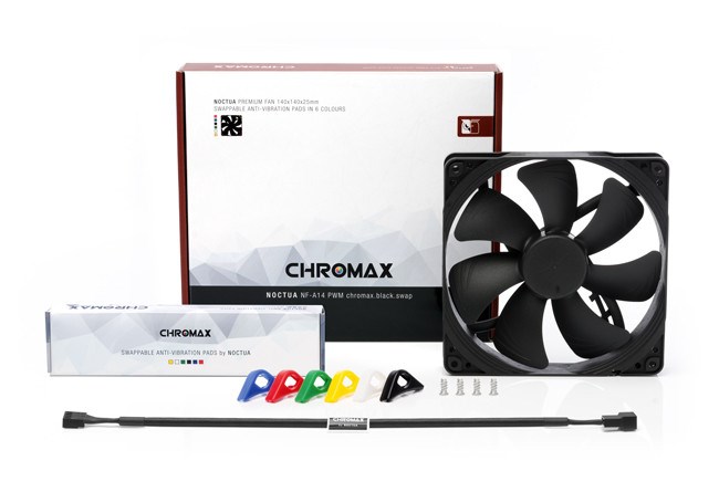 Noctua NF-A14 PWM chromax.black.swap Computer case Fan 14 cm Noctua NF-A14 PWM chromax.black.swap Computer case Fan 14 cm