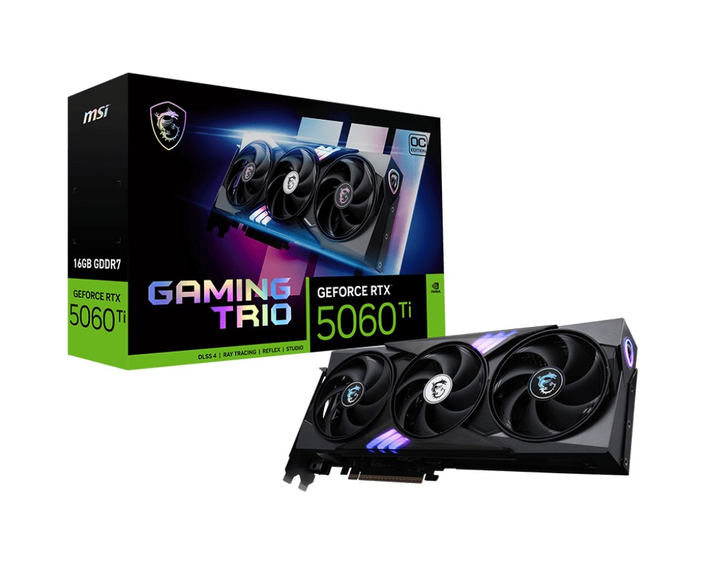 MSI GAMING GeForce RTX 5060 TI 16G TRIO OC NVIDIA 16 GB GDDR7 MSI GAMING GeForce RTX 5060 TI 16G TRIO OC NVIDIA 16 GB GDDR7