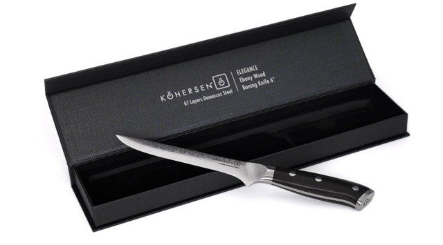 Kohersen Elegance Ebony Wood Boning knife Damascus steel 15.2 cm Kohersen Elegance Ebony Wood Boning knife Damascus steel 15.2 cm