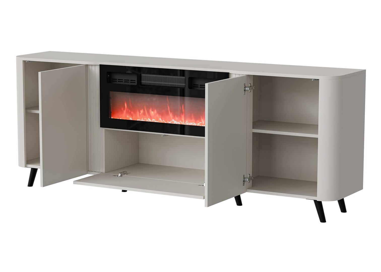 Cama Volare chest of drawers 200 x 39 x 75 cm cashmere + fireplace Cama Volare chest of drawers 200 x 39 x 75 cm cashmere + fireplace