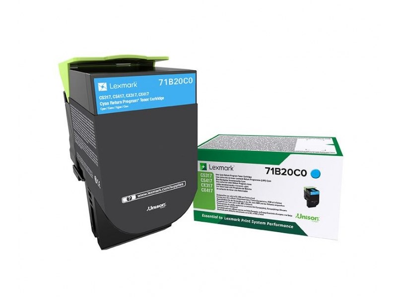 Lexmark 71B20C0 toner cartridge 1 pc(s) Original Cyan Lexmark 71B20C0 toner cartridge 1 pc(s) Original Cyan