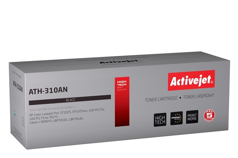 Activejet ATH-310AN Toner (replacement for Canon, HP 126A CRG-729B, CE310A; Premium; 1200 pages; black) Activejet ATH-310AN Toner (replacement for Canon, HP 126A CRG-729B, CE310A; Premium; 1200 pages; black)