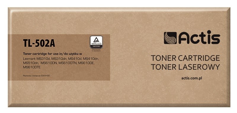 Actis TL-502A toner (replacement for Lexmark 50F2H00; Standard; 5000 pages; black) Actis TL-502A toner (replacement for Lexmark 50F2H00; Standard; 5000 pages; black)