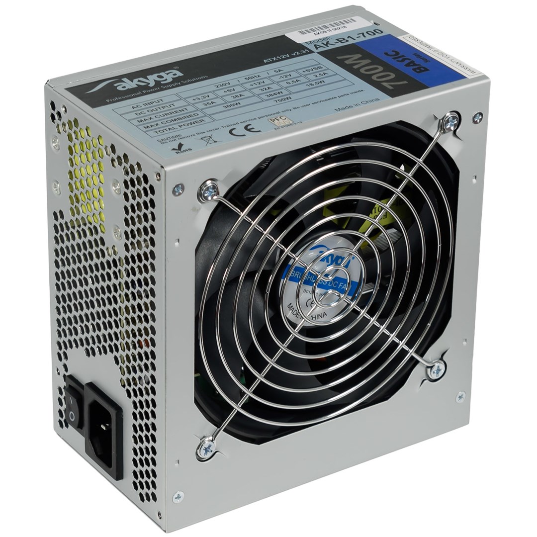 Akyga AK-B1-700 power supply unit 700 W 20+4 pin ATX ATX Grey Akyga AK-B1-700 power supply unit 700 W 20+4 pin ATX ATX Grey