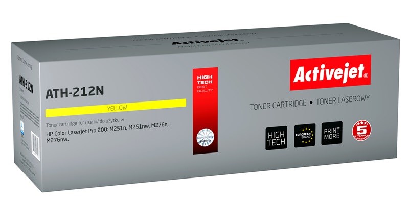 Activejet ATH-212N Toner (replacement for HP 131A CF212A, Canon CRG-731Y; Supreme; 1800 pages; yellow) Activejet ATH-212N Toner (replacement for HP 131A CF212A, Canon CRG-731Y; Supreme; 1800 pages; yellow)