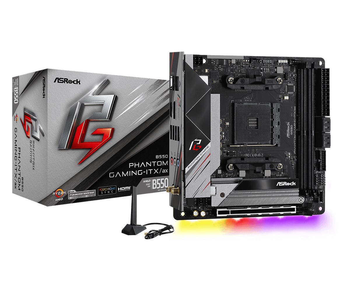 Asrock B550 Phantom Gaming-ITX/a Socket AM4 mini ITX AMD B550 Asrock B550 Phantom Gaming-ITX/a Socket AM4 mini ITX AMD B550