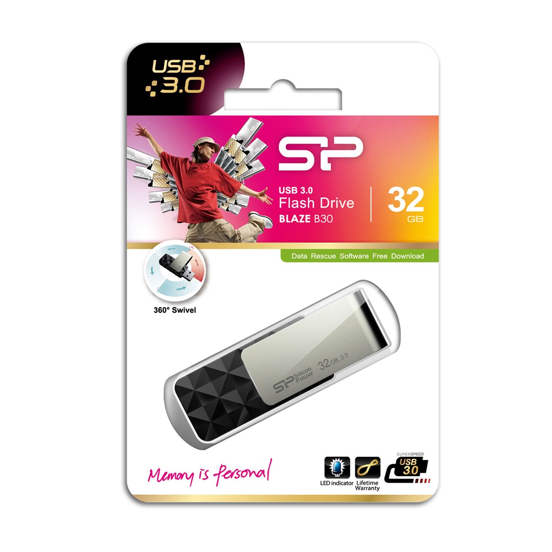 Silicon Power Blaze B30 USB flash drive 32 GB USB Type-A 3.0 (3.1 Gen 1) Black Silicon Power Blaze B30 USB flash drive 32 GB USB Type-A 3.0 (3.1 Gen 1) Black