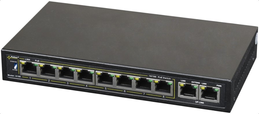 PULSAR S108 network switch Fast Ethernet (10/100) Power over Ethernet (PoE) Black PULSAR S108 network switch Fast Ethernet (10/100) Power over Ethernet (PoE) Black