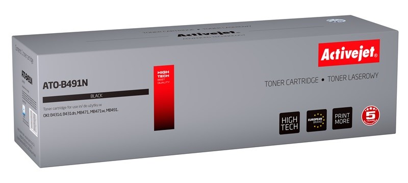 Activejet ATO-B491N toner (replacement for OKI 44917602; Supreme; 12000 pages; black) Activejet ATO-B491N toner (replacement for OKI 44917602; Supreme; 12000 pages; black)