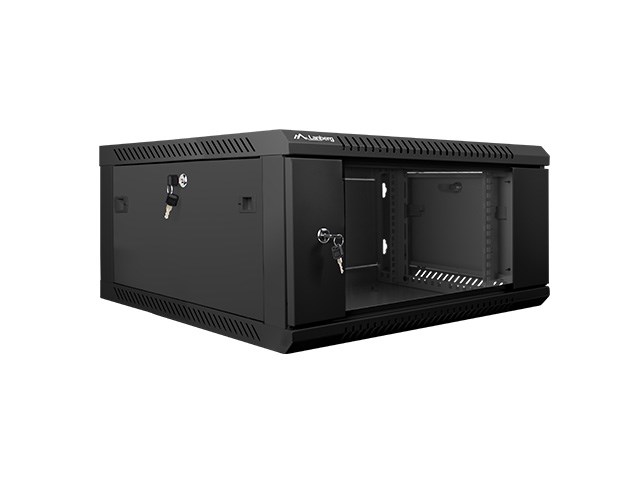 Lanberg wall-mounted installation rack cabinet 19'' 4U 600x600mm black (glass door) Lanberg wall-mounted installation rack cabinet 19'' 4U 600x600mm black (glass door)