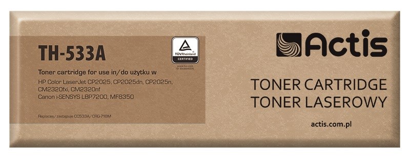 Actis TH-533A Toner (replacement for HP 304A CC533A, Canon CRG-718M; Standard; 3000 pages; magenta) Actis TH-533A Toner (replacement for HP 304A CC533A, Canon CRG-718M; Standard; 3000 pages; magenta)