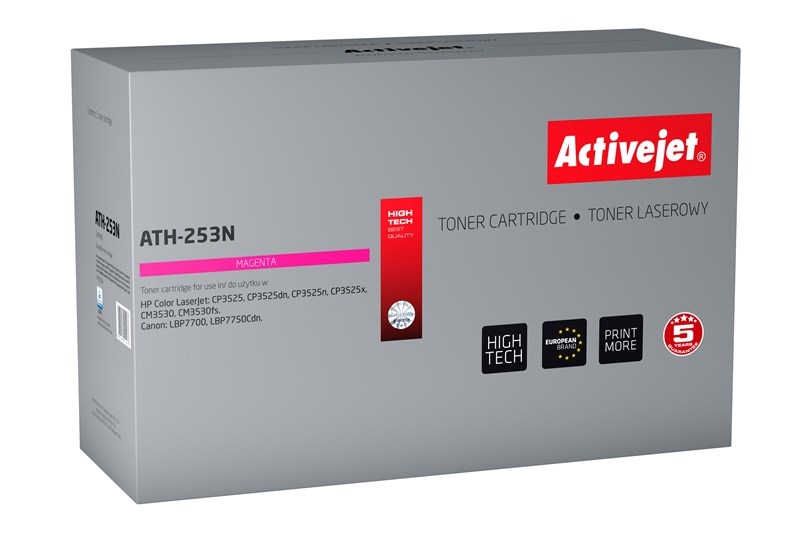 Activejet ATH-253N Toner (replacement for HP 504A CE253A, Canon CRG-723M; Supreme; 7000 pages; magenta) Activejet ATH-253N Toner (replacement for HP 504A CE253A, Canon CRG-723M; Supreme; 7000 pages; magenta)