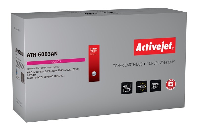 Activejet ATH-6003AN Toner (replacement for HP 124A Q6003A, Canon CRG-707M; Premium; 2000 pages; Magenta) Activejet ATH-6003AN Toner (replacement for HP 124A Q6003A, Canon CRG-707M; Premium; 2000 pages; Magenta)