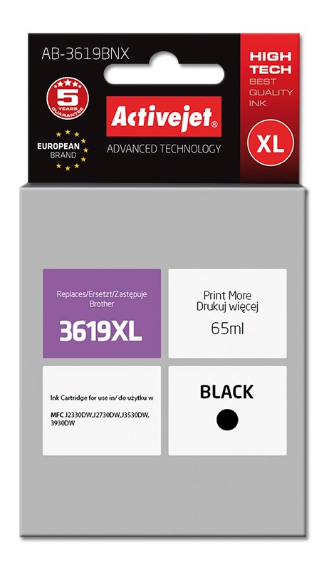 Activejet AB-3619BNX ink (replacement for Brother LC3619Bk XL; Supreme; 65 ml; black) Activejet AB-3619BNX ink (replacement for Brother LC3619Bk XL; Supreme; 65 ml; black)