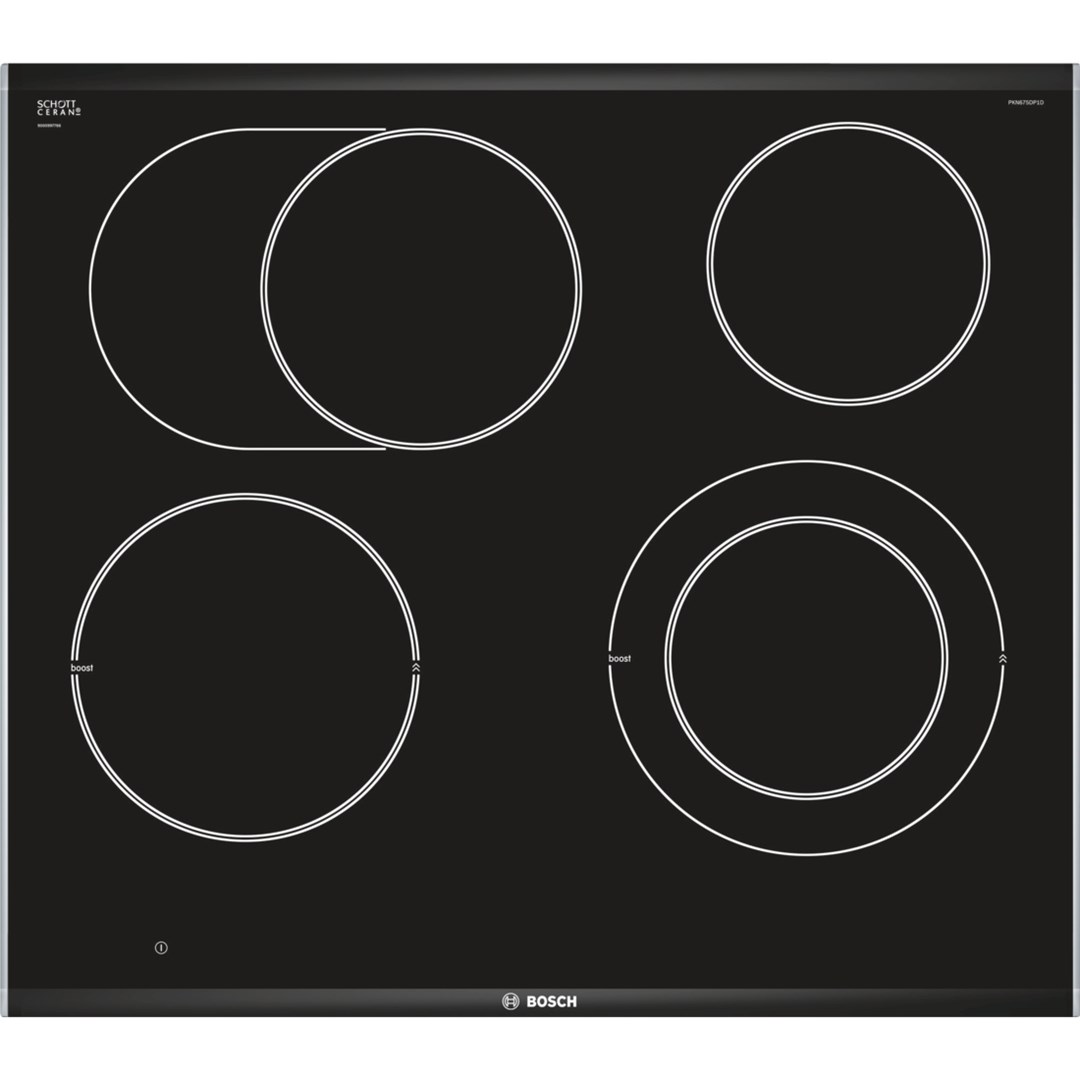 Bosch Serie 8 PKN675DP1D hob Black, Stainless steel Built-in Ceramic 4 zone(s) Bosch Serie 8 PKN675DP1D hob Black, Stainless steel Built-in Ceramic 4 zone(s)
