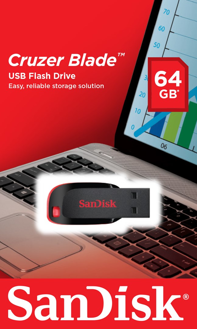 SanDisk Cruzer Blade USB flash drive 64 GB USB Type-A 2.0 Black, Red SanDisk Cruzer Blade USB flash drive 64 GB USB Type-A 2.0 Black, Red
