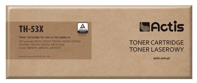 Actis TH-53X toner (replacement for HP 53X Q7553X, Canon CRG-715H; Standard; 7000 pages; black) Actis TH-53X toner (replacement for HP 53X Q7553X, Canon CRG-715H; Standard; 7000 pages; black)