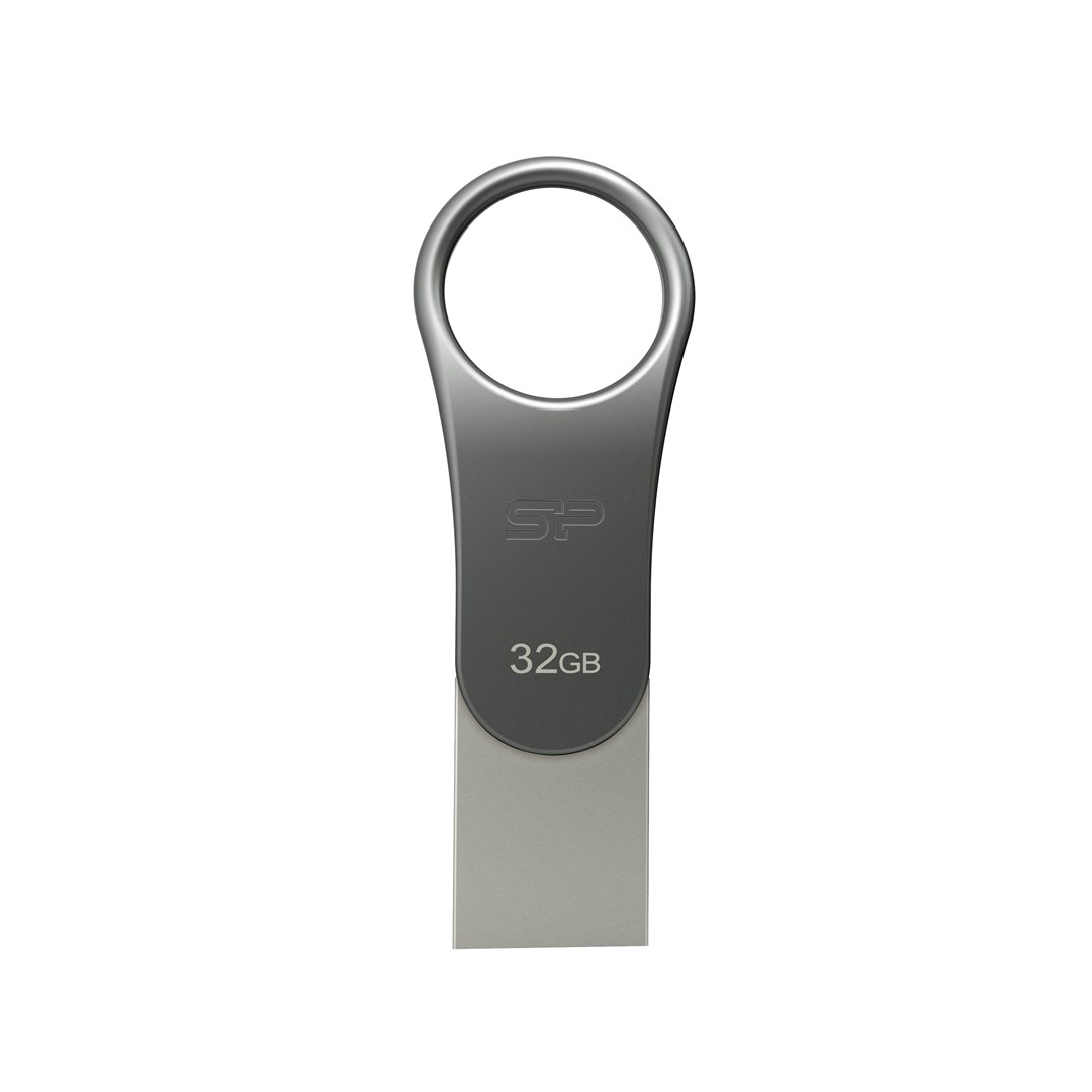 Silicon Power Mobile C80 USB flash drive 32 GB USB Type-A / USB Type-C 3.0 (3.1 Gen 1) Titanium Silicon Power Mobile C80 USB flash drive 32 GB USB Type-A / USB Type-C 3.0 (3.1 Gen 1) Titanium