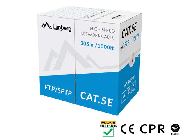 LANBERG CABLE FTP CAT.5E 305M CU WIRE GREY LANBERG CABLE FTP CAT.5E 305M CU WIRE GREY
