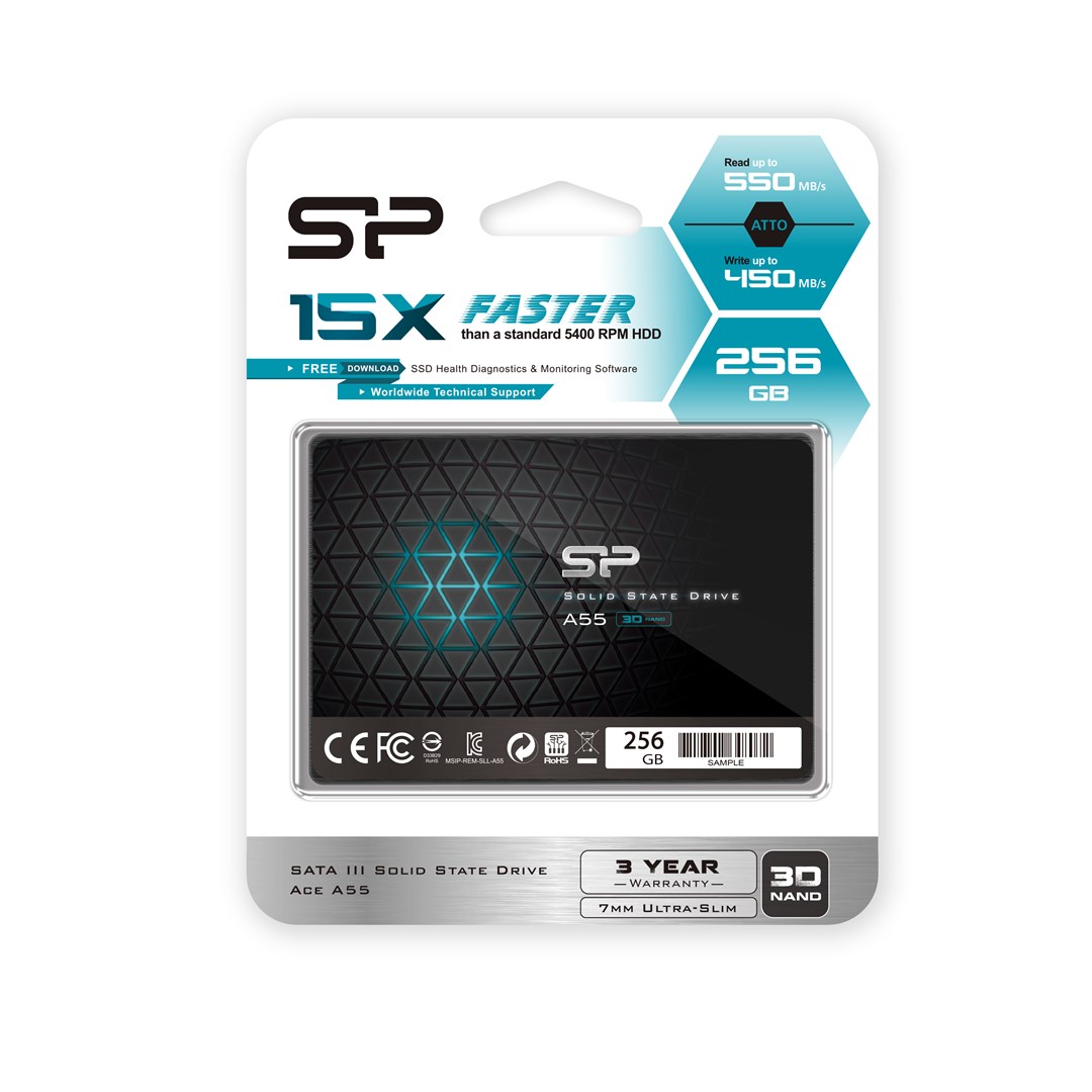 Silicon Power Ace A55 2.5" 256 GB Serial ATA III 3D TLC Silicon Power Ace A55 2.5" 256 GB Serial ATA III 3D TLC