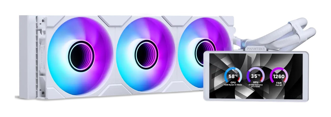 фото Водяне охолодження Phanteks Glacier One 360 M25 LCD White (PH-GO360M25G2LCD_DWT01) 1