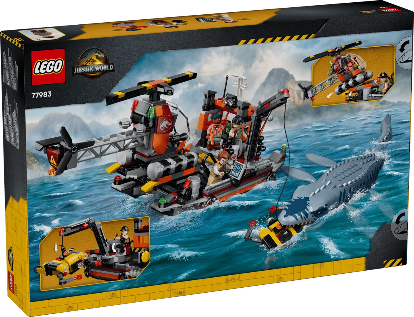 фото Блоковий конструктор LEGO Jurassic World Mosasaurus Dinosaur Boat Attack (77983) 1
