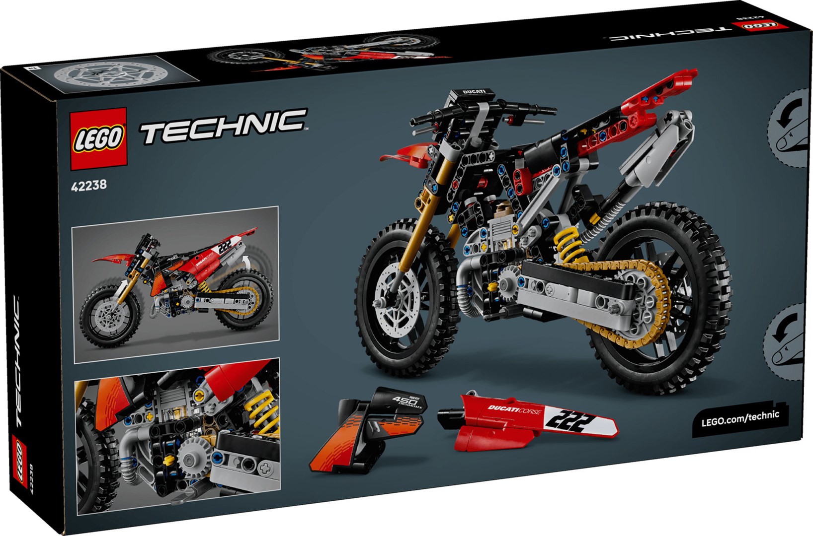 фото Блоковий конструктор LEGO Technic Ducati Desmo450 MX Factory Motorcycle (42238) 1